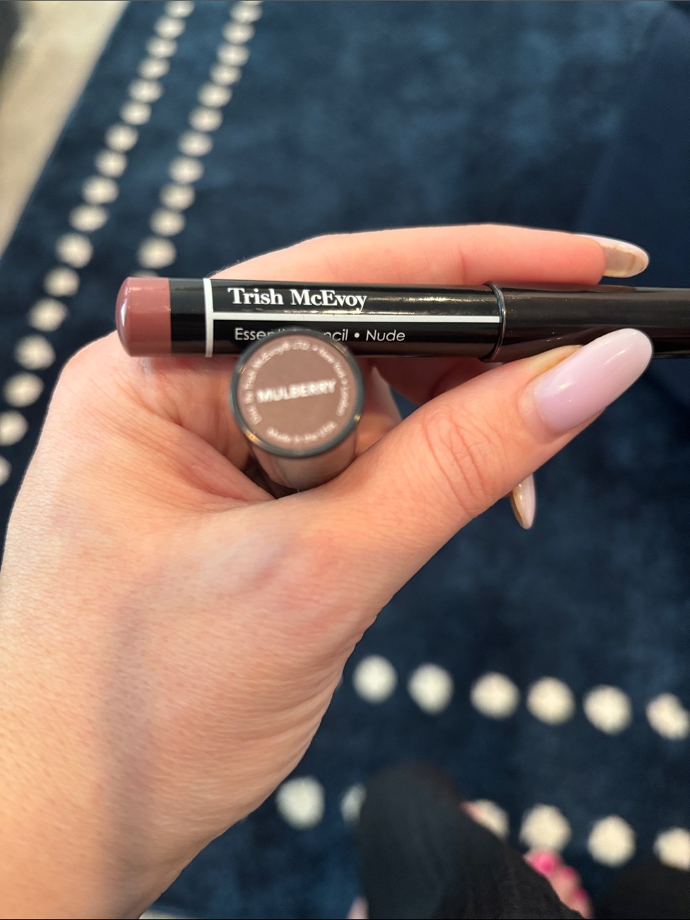 Trish McEvoy Essential Lip Pencil - Nude Brown and Sheer Lip Balm in Mulberry.
